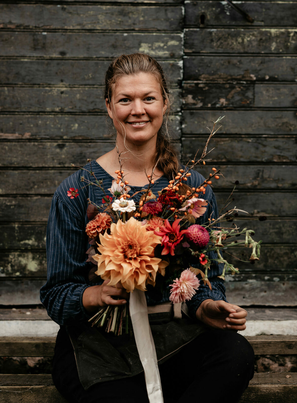 Britta Levin har sin blomsterodling och ateljé på Röstånga mölla.
Foto: Claudia Mårtensson, den lilla fotobyrån.